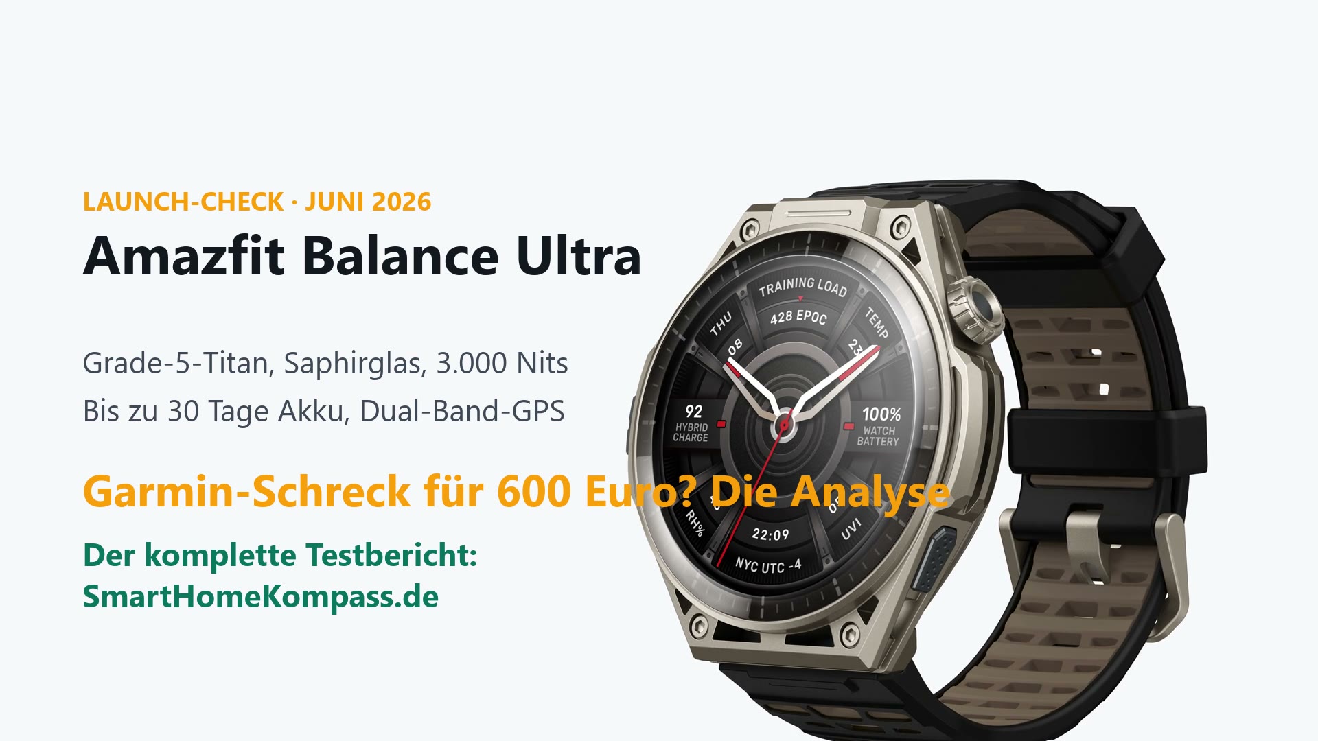 Amazfit Balance Ultra Smartwatch mit Titangehäuse