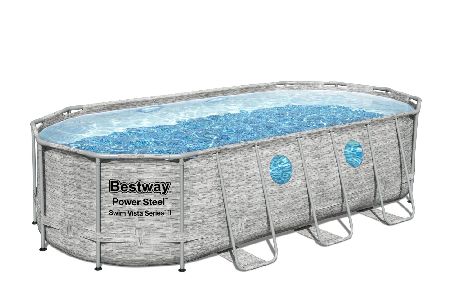 Bestway Power SteelFrame Pool Komplett-Set oval 549 x 274 x 122 cm