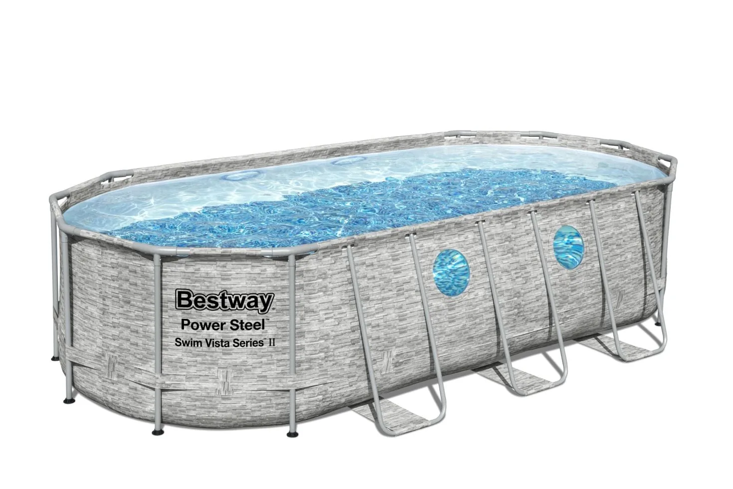 Bestway Power SteelFrame Pool Komplett-Set oval 549 x 274 x 122 cm