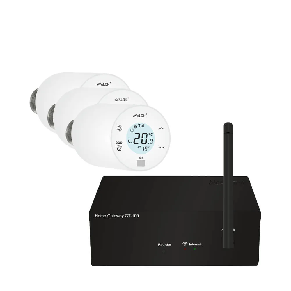 Blossom-ic Starter-Kit Avalon+ Tres Set, inkl. 3x Funk-Heizkörperthermostat + Gateway