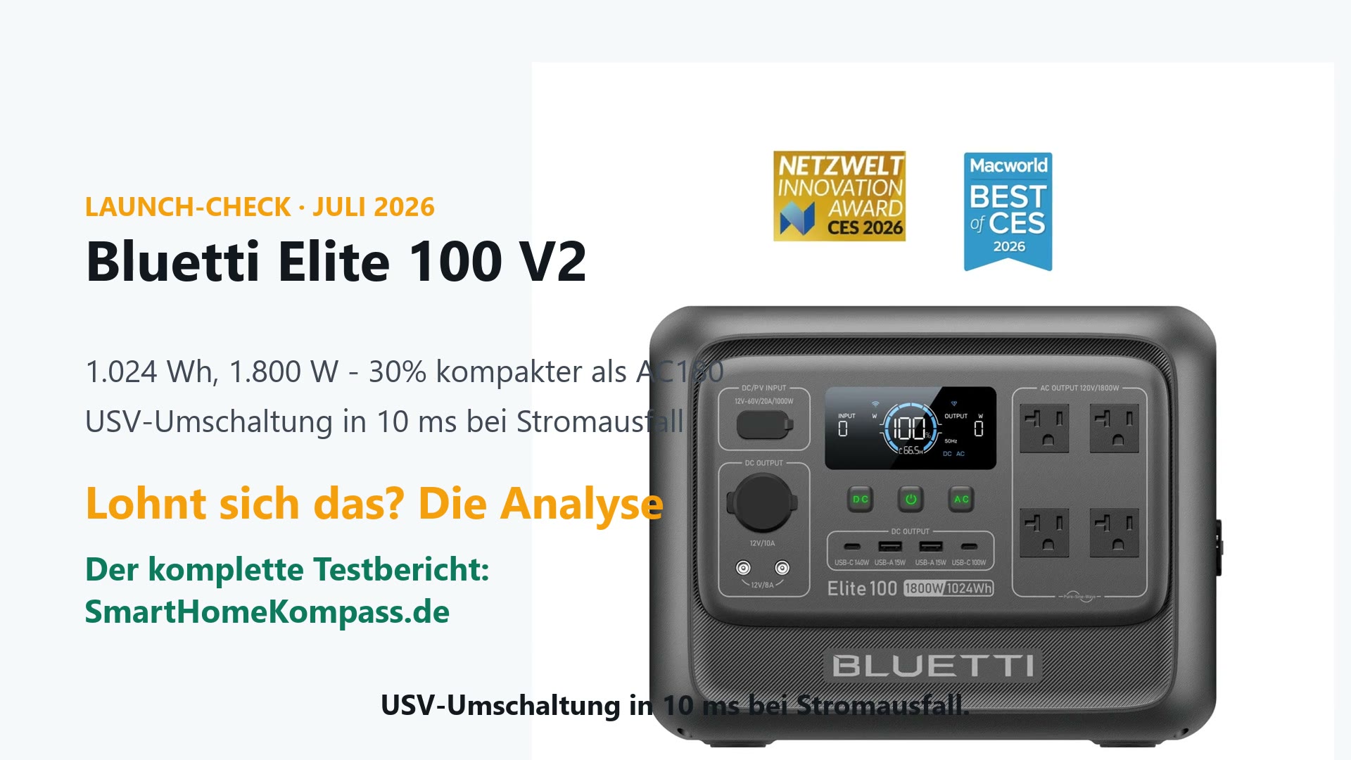 Bluetti Elite 100 V2 Powerstation