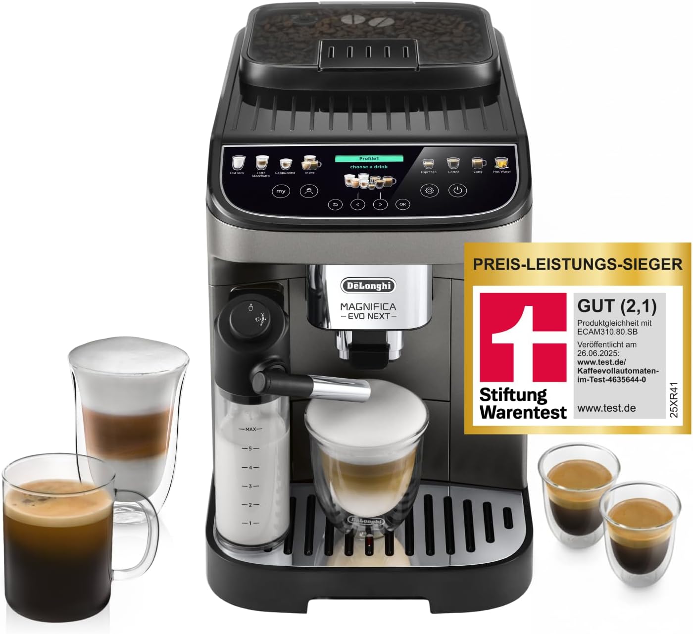 De’Longhi Magnifica Evo Next ECAM312.80.TB Kaffeevollautomat (Titan)