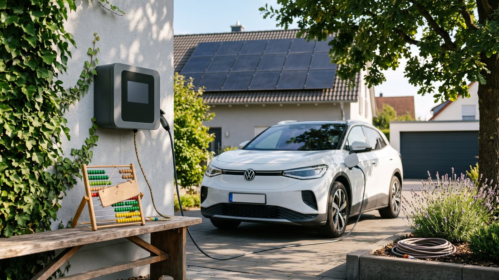 Symbolbild zum Thema E-Auto mit Photovoltaik laden: Ersparnis-Rechner