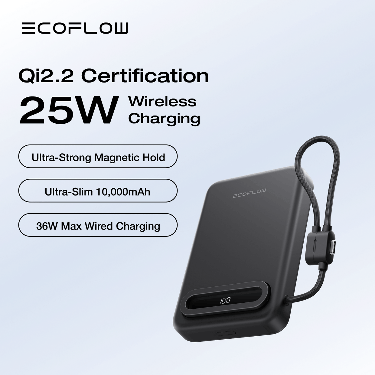 EcoFlow RAPID Mag Qi2.2 magnetische Powerbank mit Standfuß