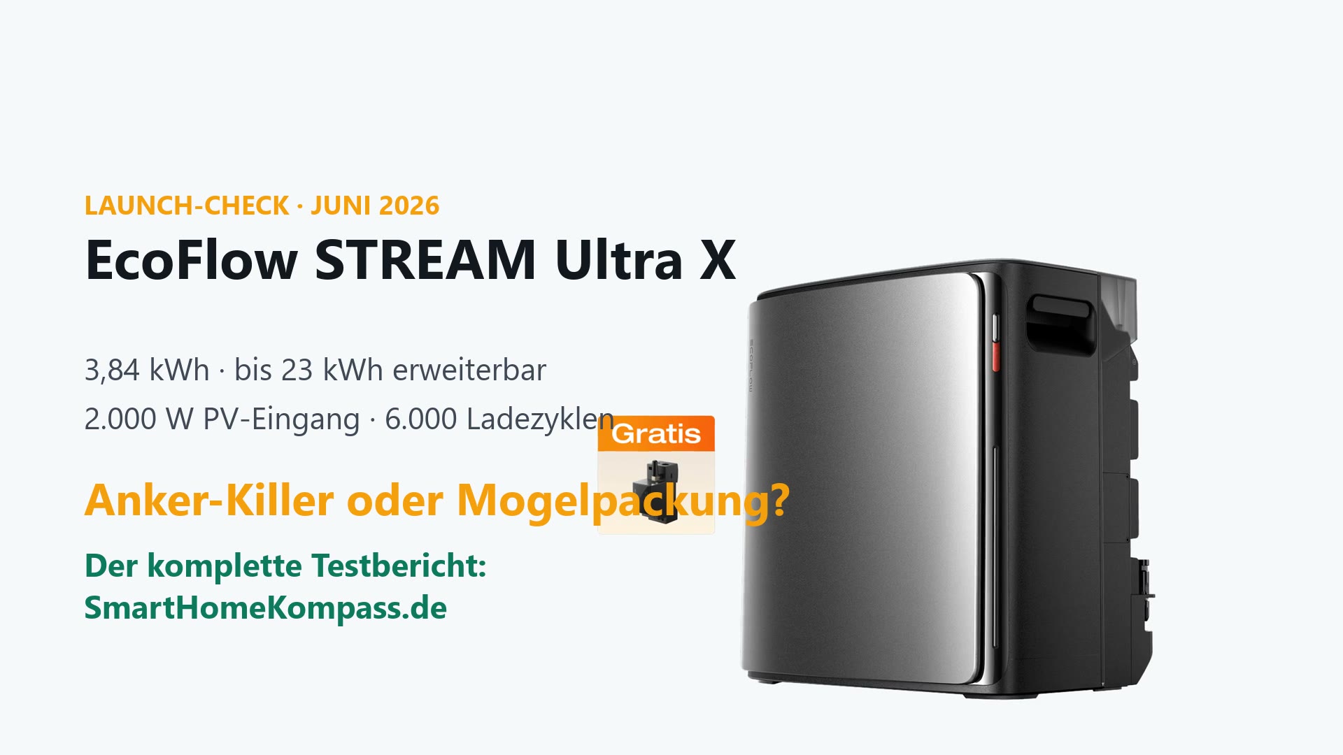 EcoFlow STREAM Ultra X Balkonkraftwerk-Speicher