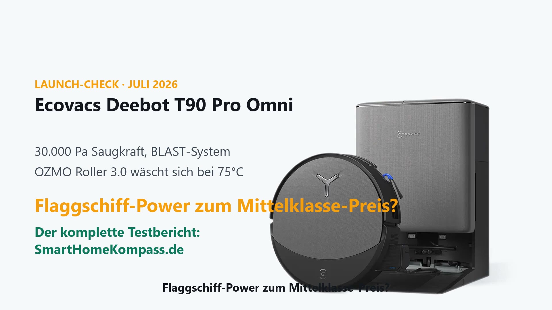 Ecovacs Deebot T90 Pro Omni Saug- und Wischroboter mit Basisstation