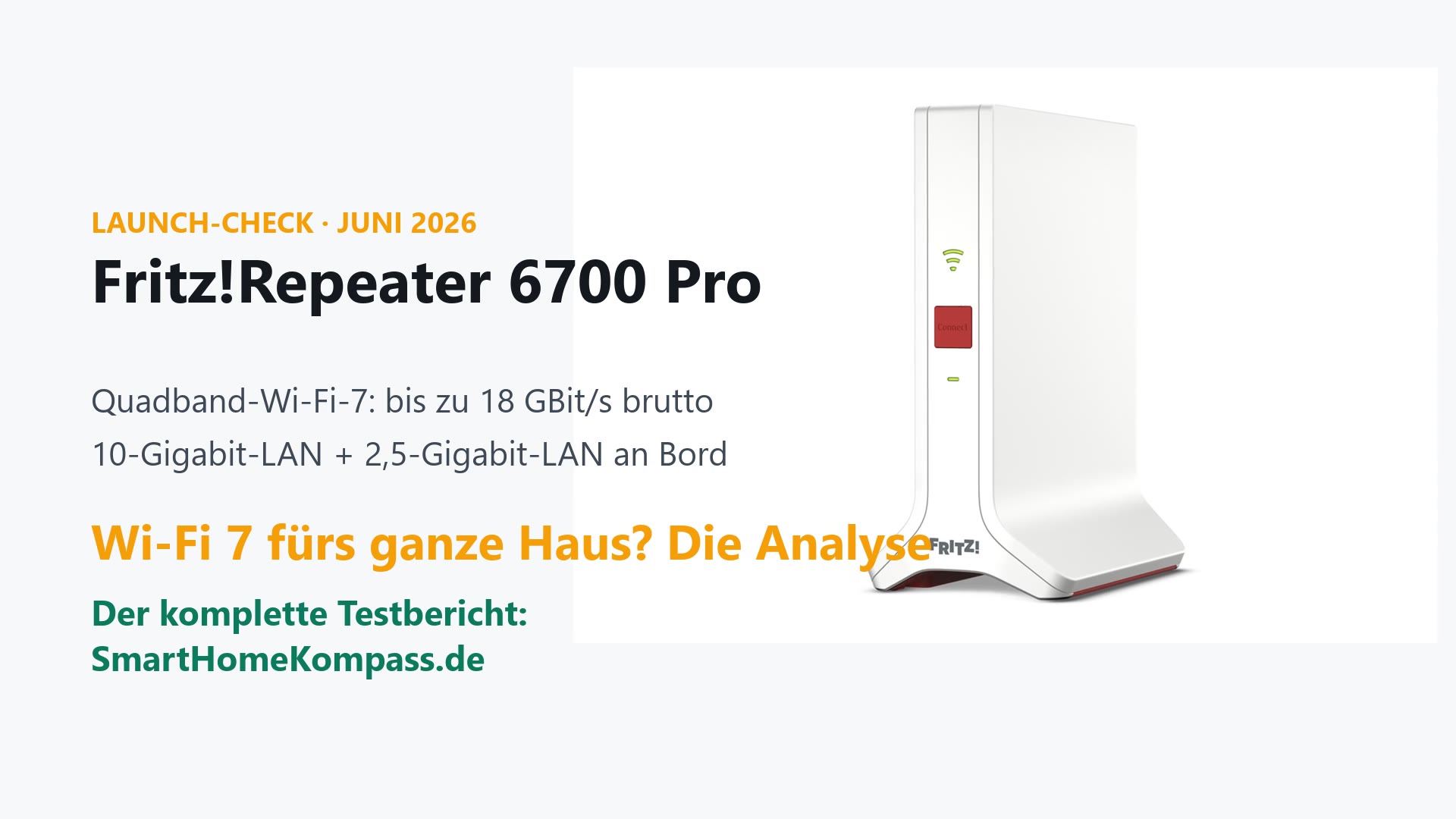 Fritz!Repeater 6700 Pro in Weiß mit Connect-Taste