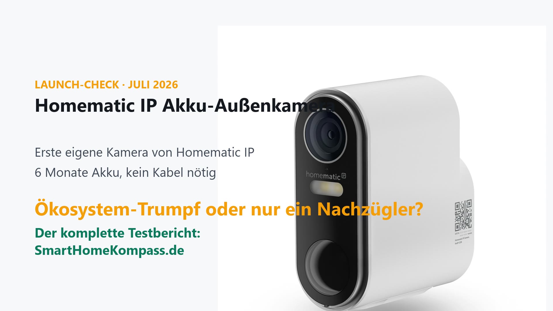 Homematic IP Akku-Außenkamera HmIP-COR