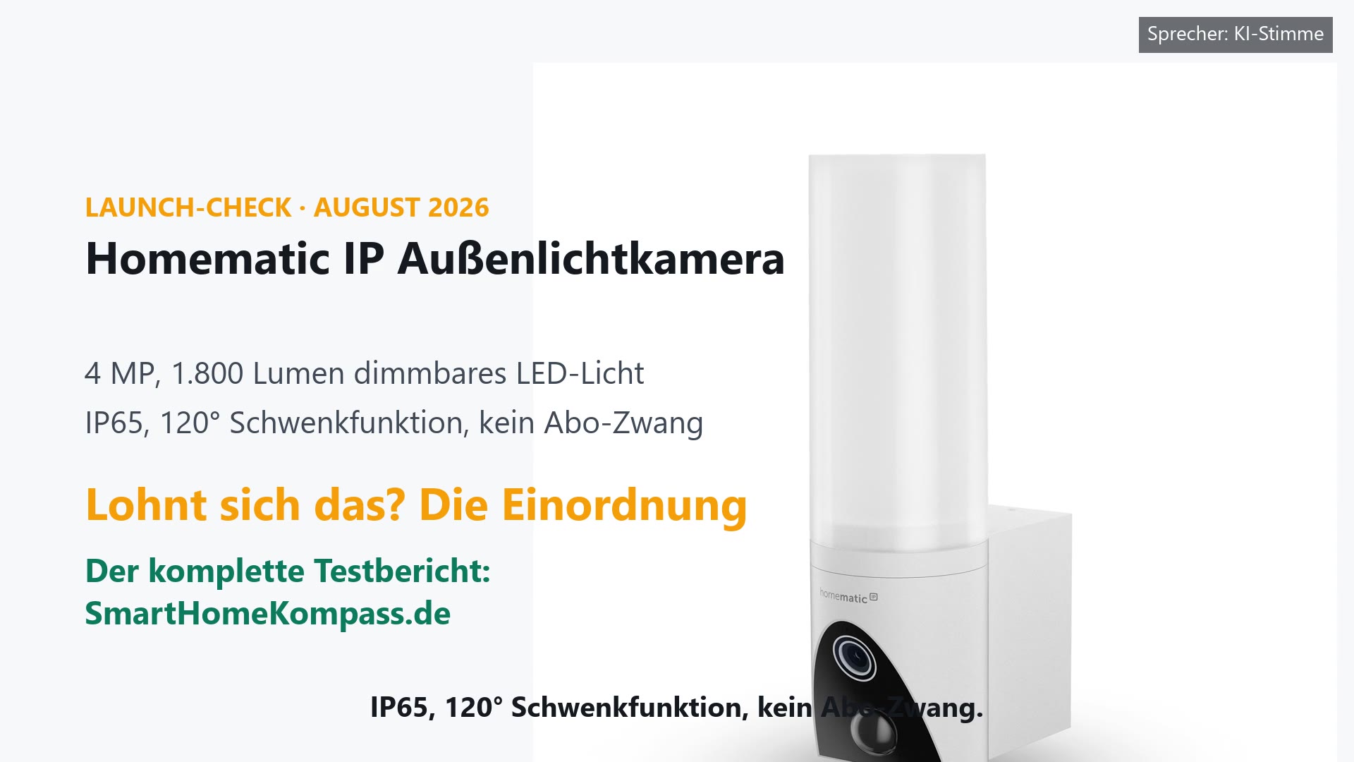Homematic IP Außenlichtkamera HmIP-COL
