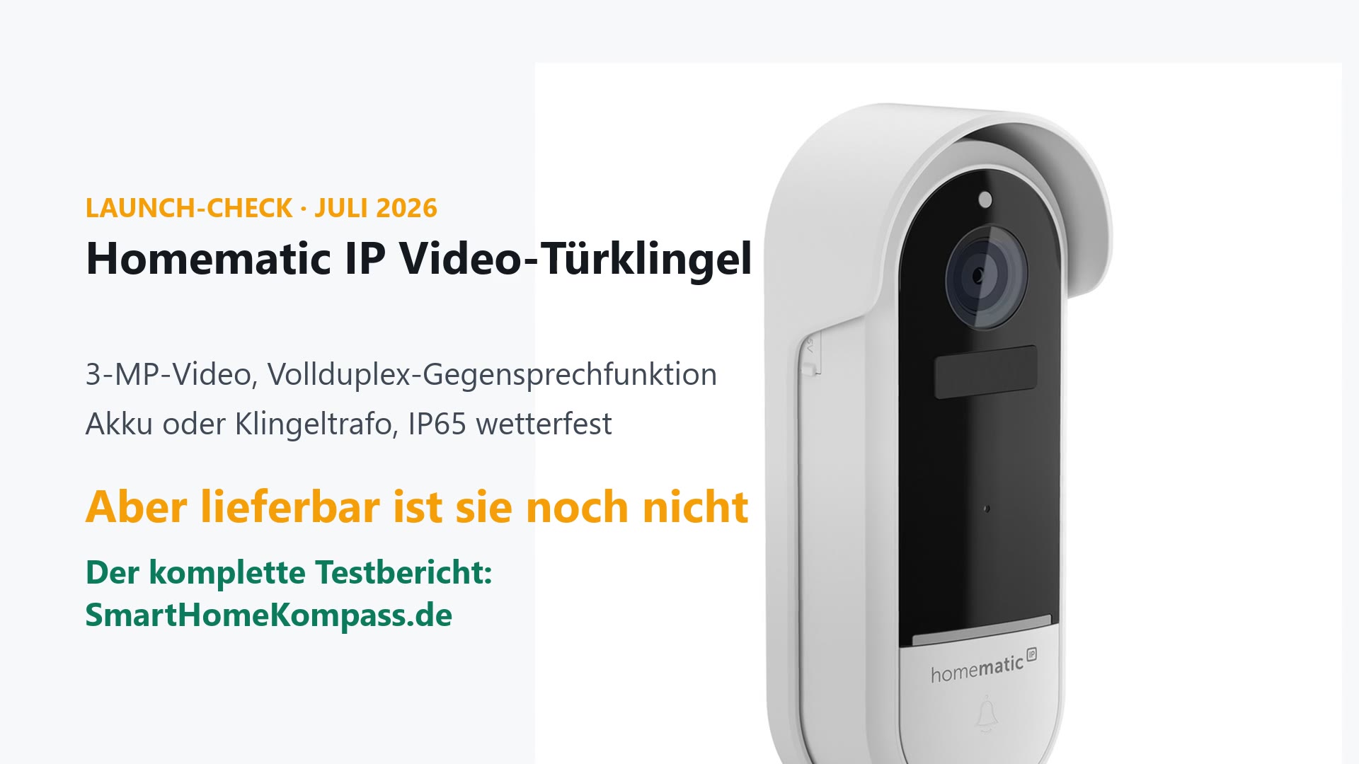 Homematic IP Video-Türklingel HmIP-CODB