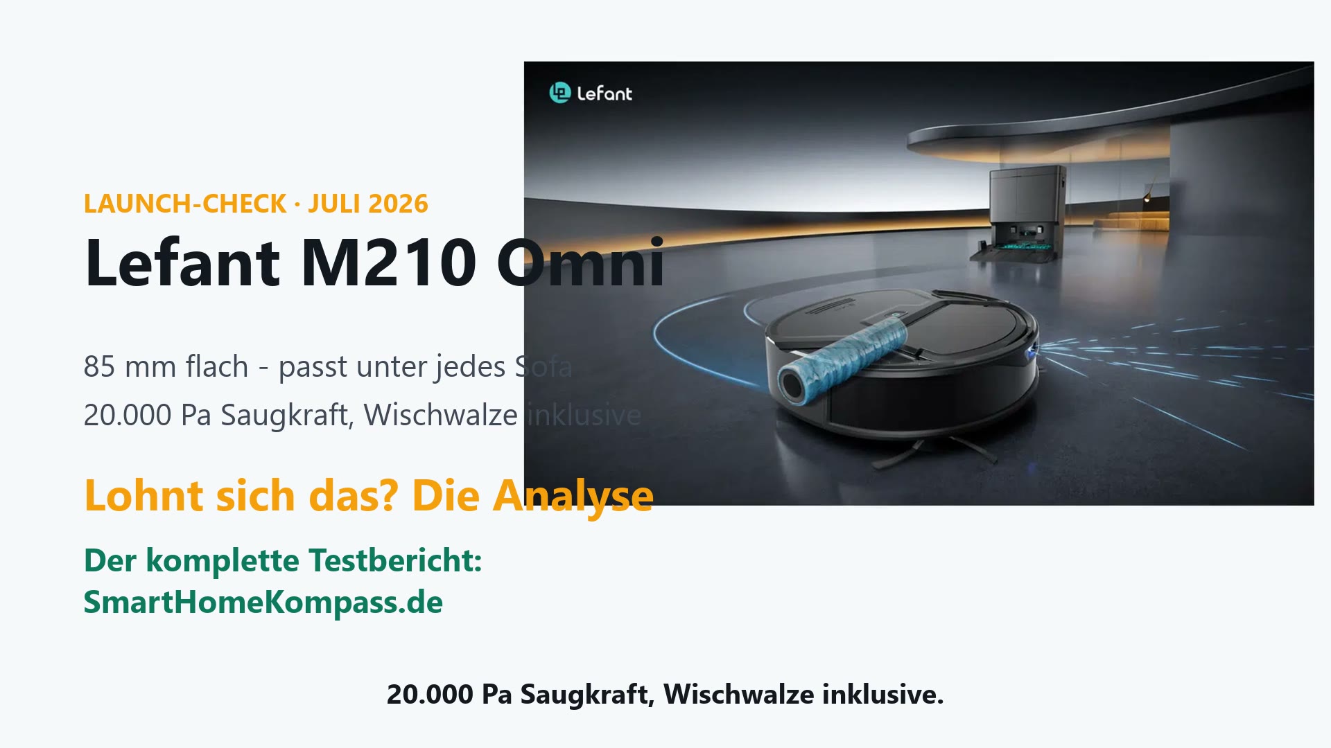 Lefant M210 Omni Saugroboter mit Selbstreinigungsstation