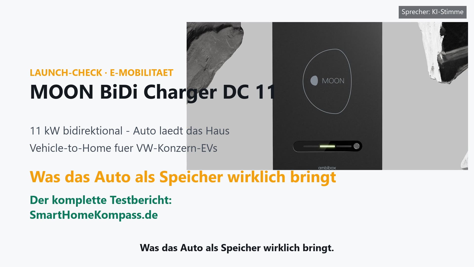 Hausspeicher im Carport? MOON BiDi Charger DC 11