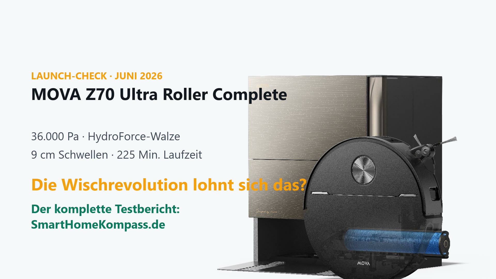 MOVA Z70 Ultra Roller Complete Saugwischroboter in Gebürstet-Metall-Design