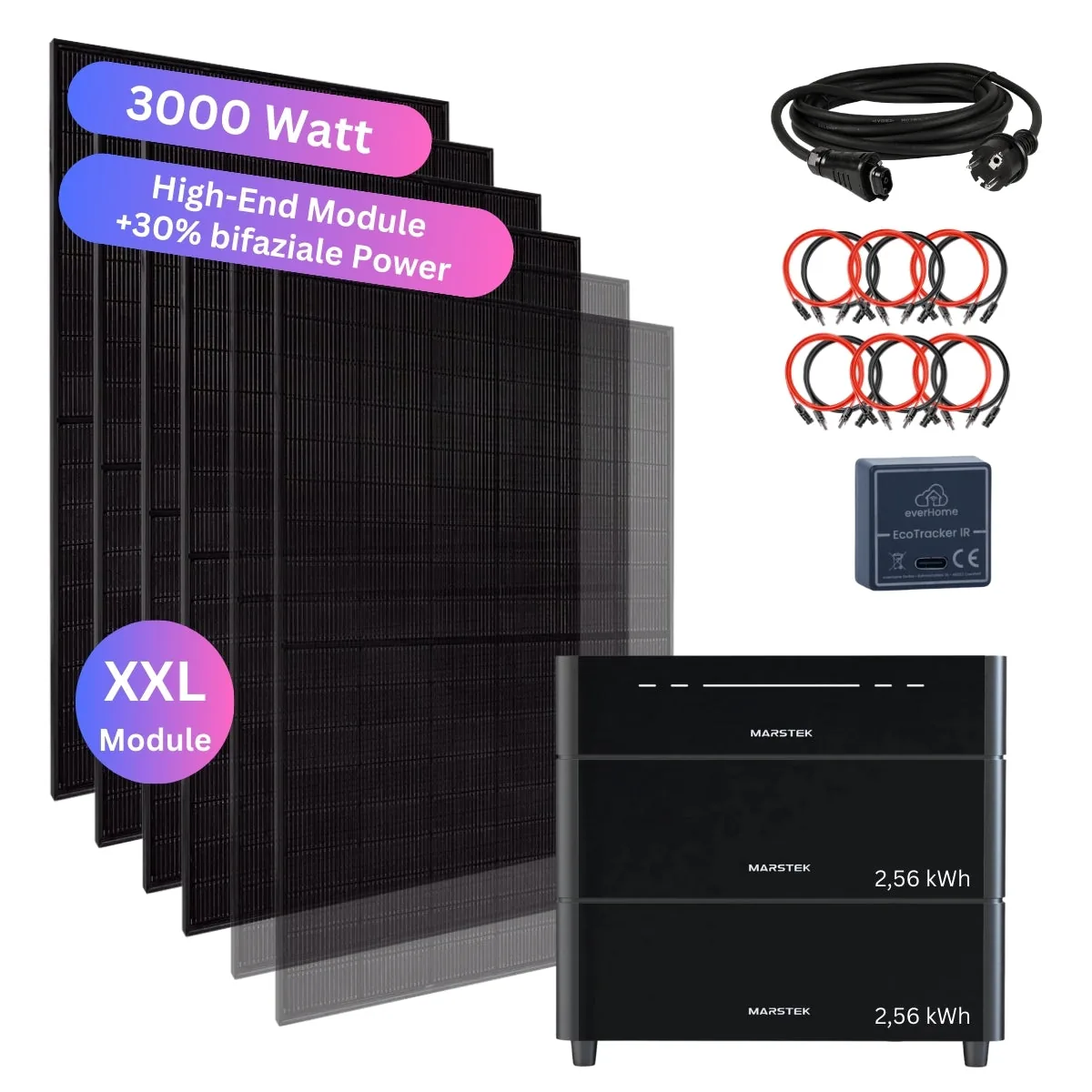 MyVoltaics® Balkonkraftwerk 3000+ Watt mit Speicher MARSTEK Venus D