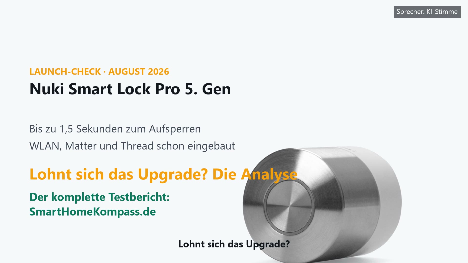 Nuki Smart Lock Pro (5. Generation), Edelstahl-Knauf