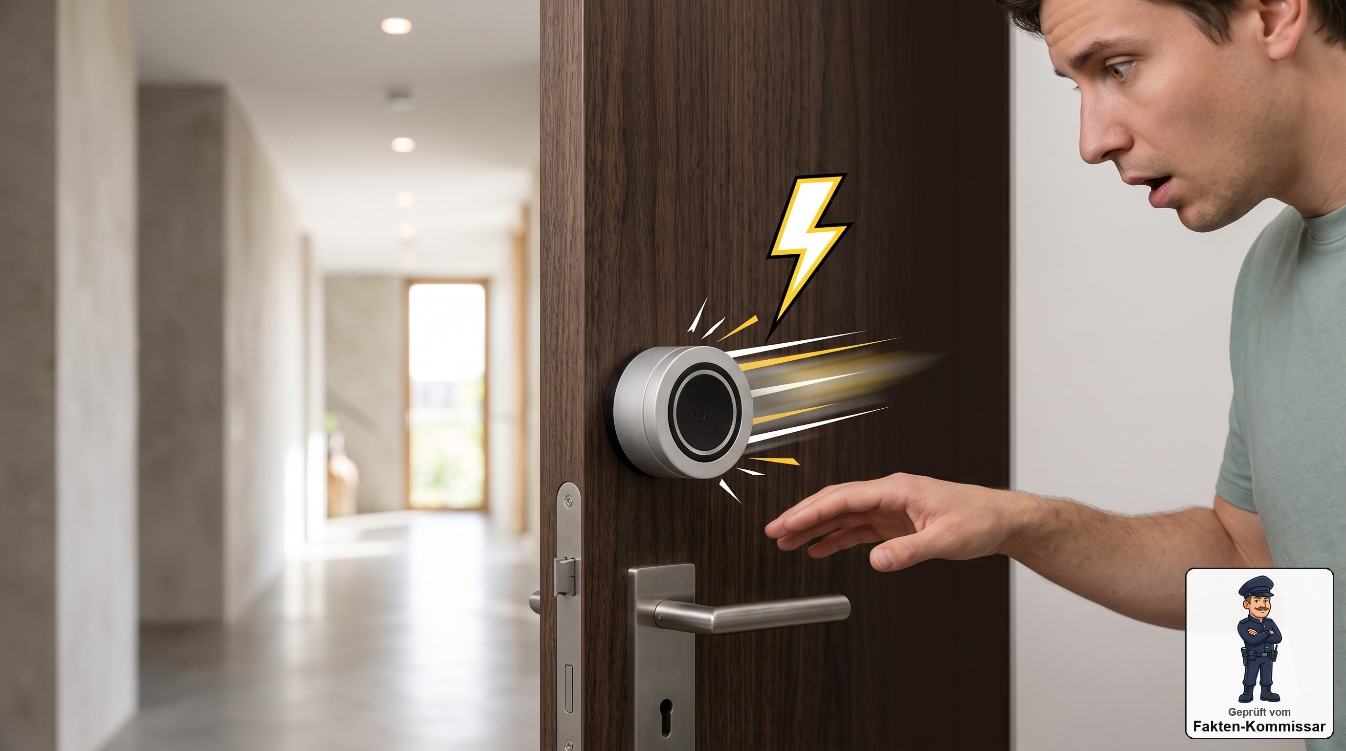 Nuki Smart Lock Ultra öffnet die Tür blitzschnell, noch bevor die Hand die Klinke erreicht