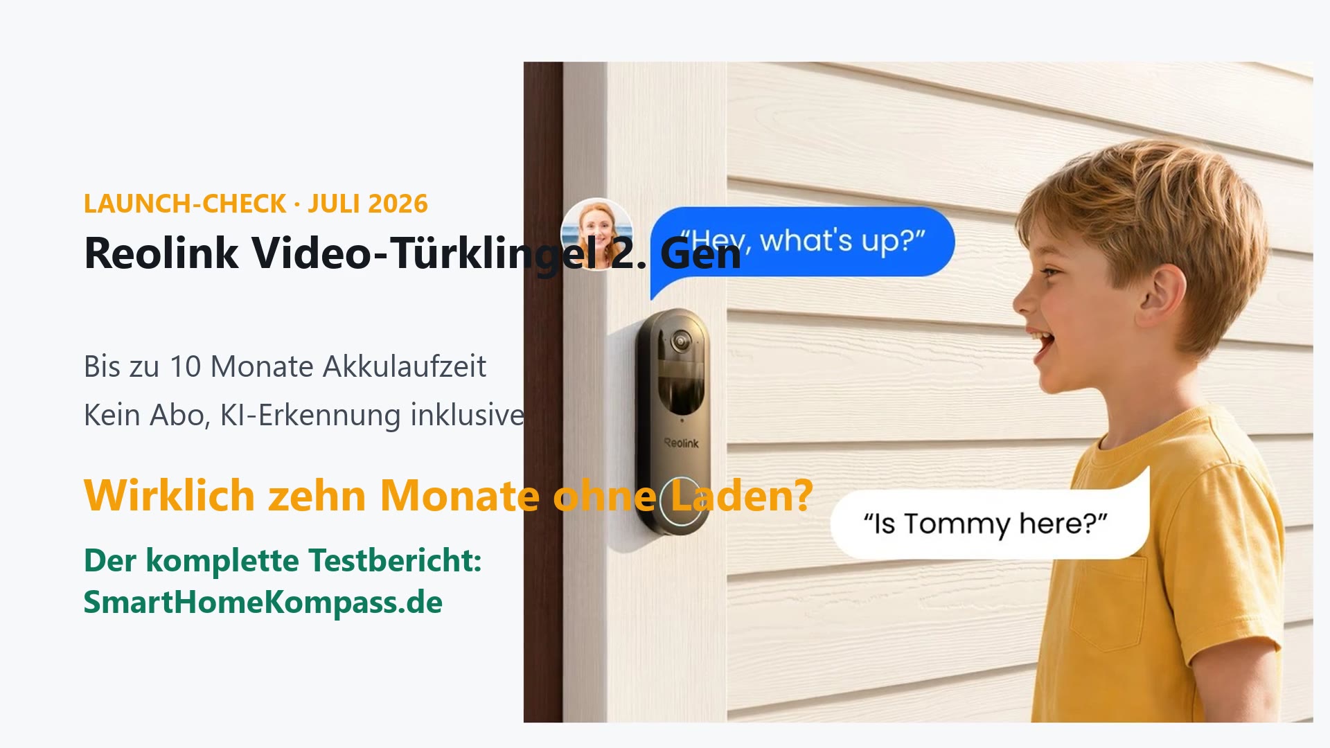 Reolink Video Doorbell 2nd Gen an der Haustür