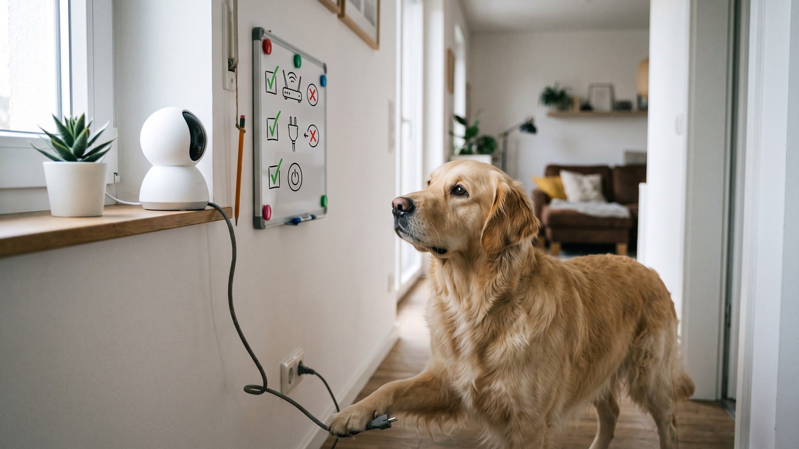 Symbolbild zum Thema Smart-Home-Kamera oder Sensor zeigt „offline“: die Checkliste
