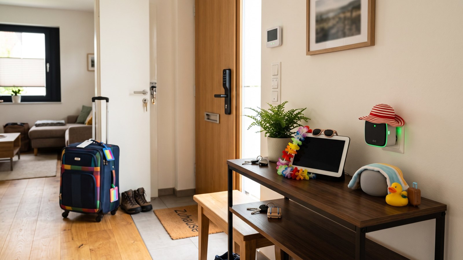 Symbolbild zum Thema Smart Home im Urlaub: Haus sicher & sparsam zurücklassen