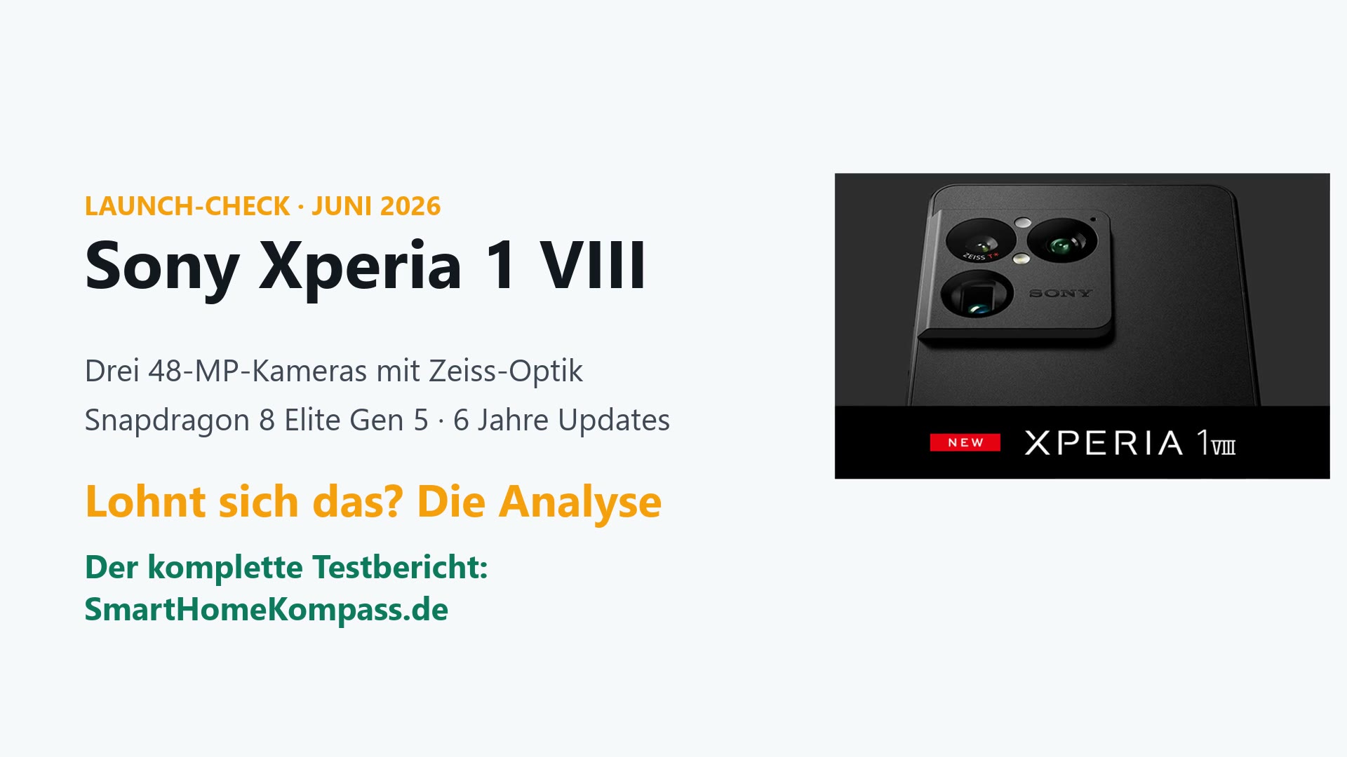 Sony Xperia 1 VIII mit Dreifach-Kamera und Zeiss-Optik
