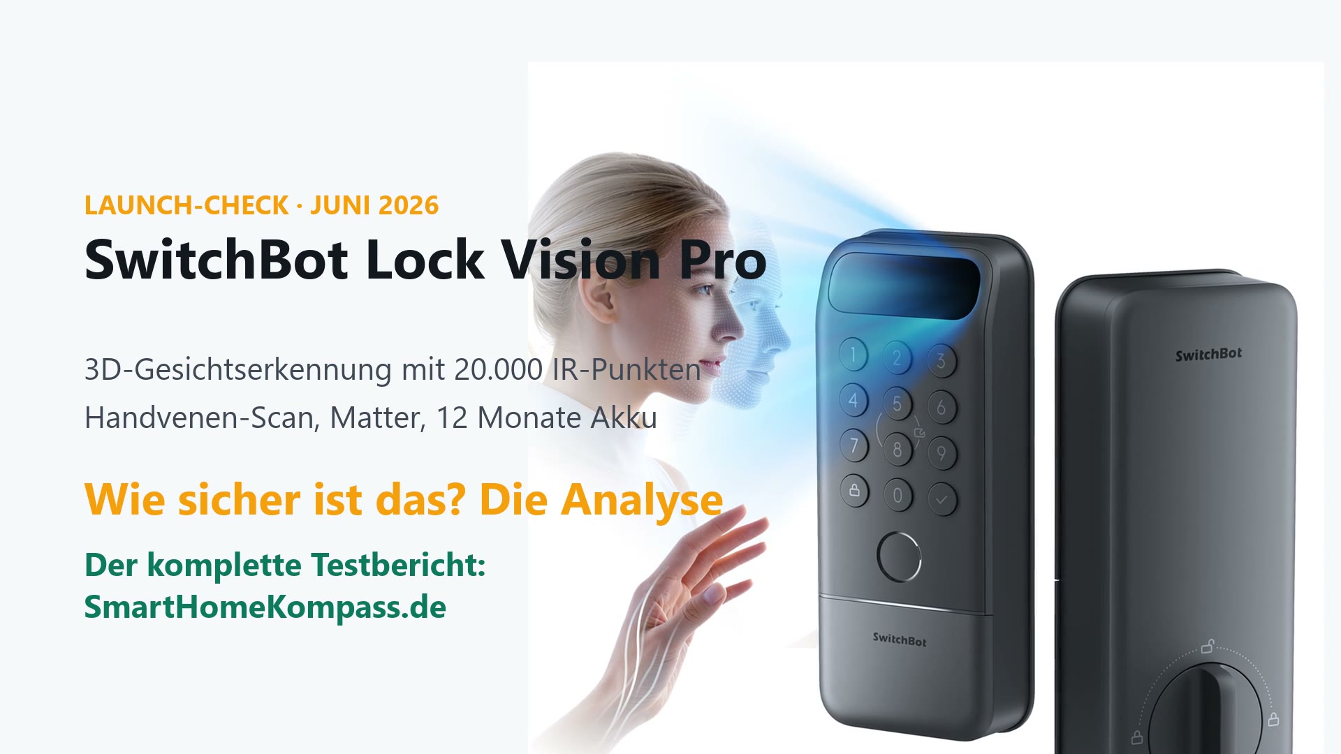 SwitchBot Lock Vision Pro smartes Türschloss mit 3D-Gesichtserkennung