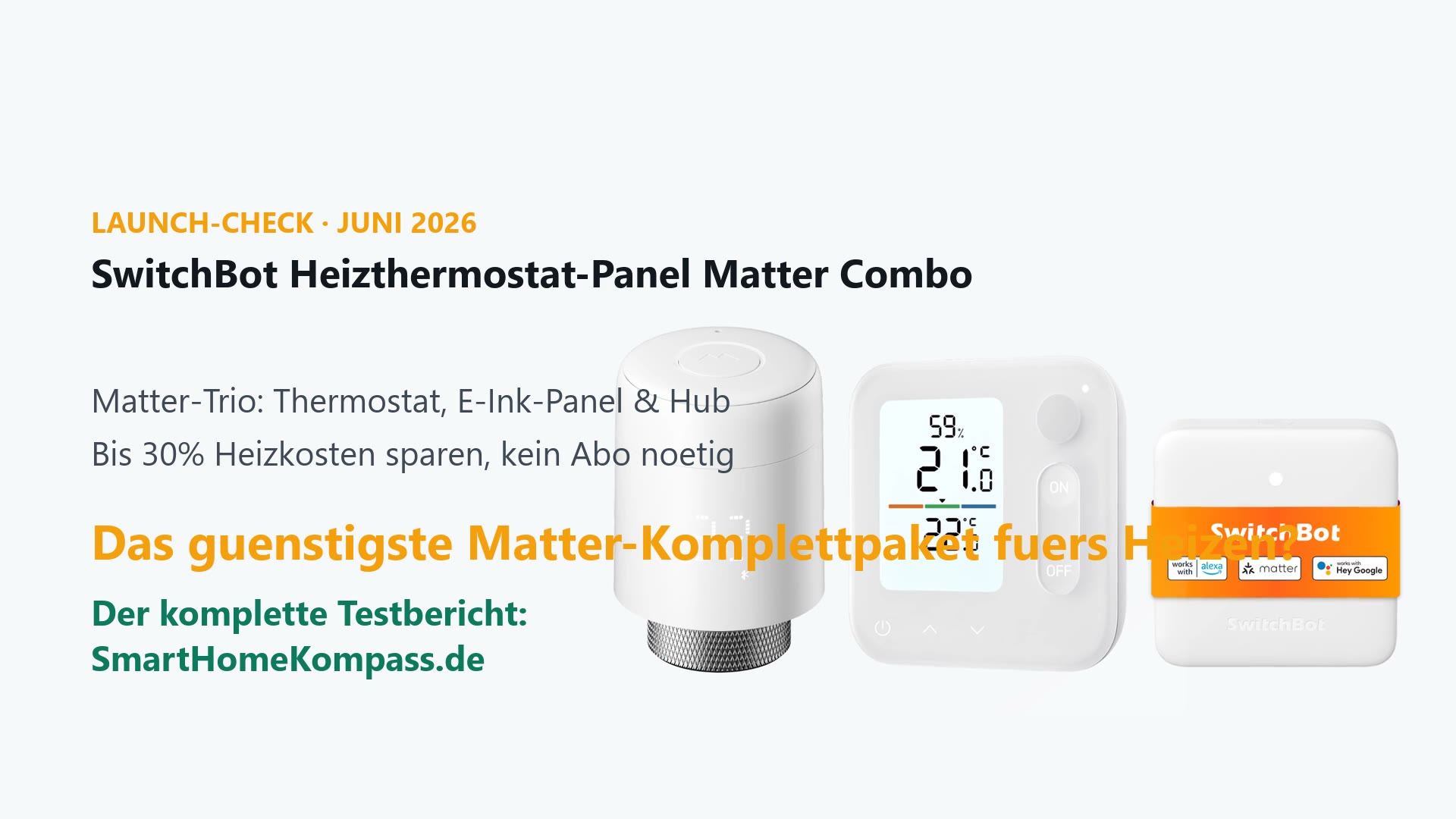 SwitchBot Smart Heizkörperthermostat-Panel Matter Combo mit Thermostat, Raumklima-Panel und Hub Mini
