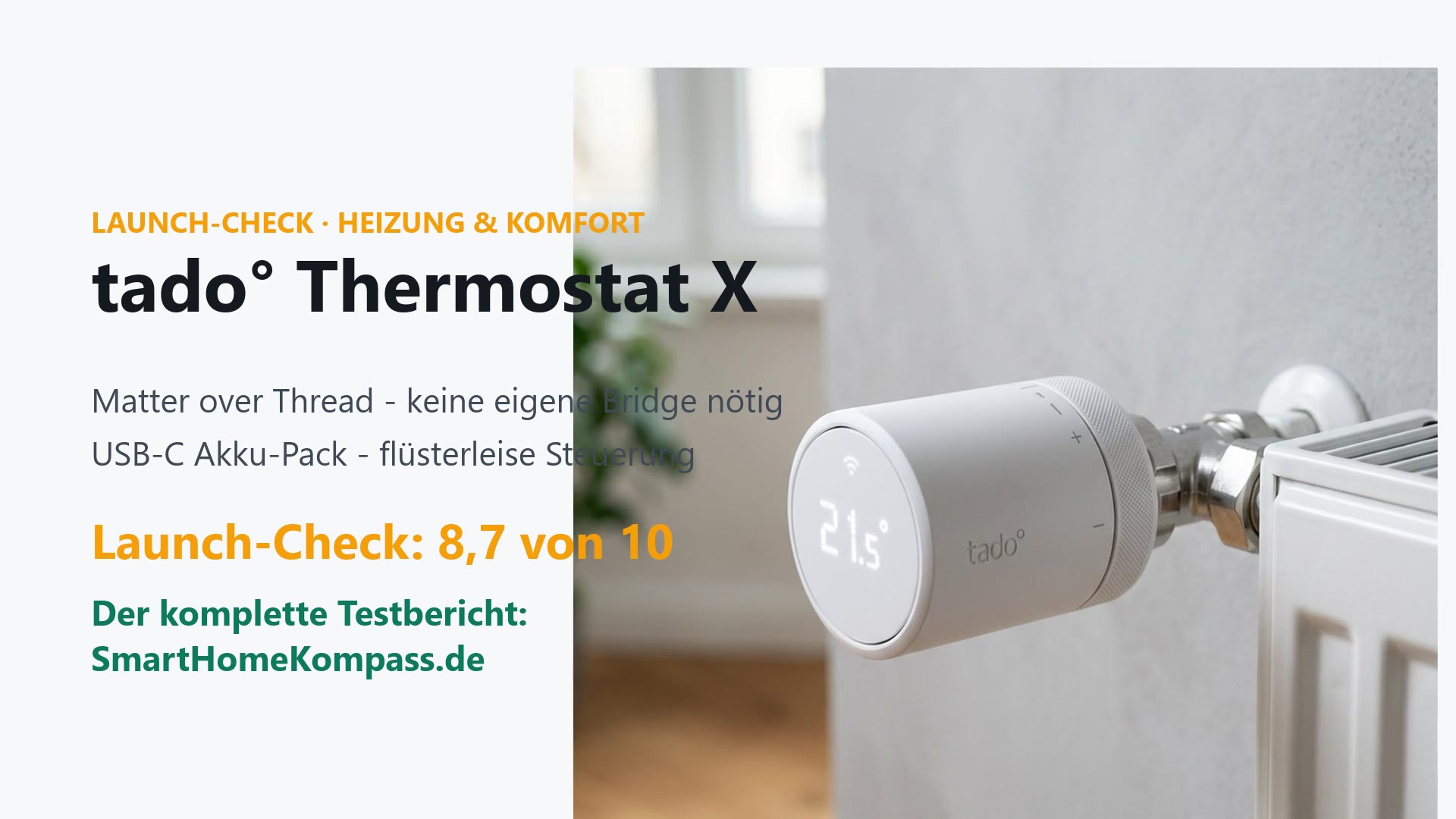 tado° Smartes Thermostat X an einem Heizkörper