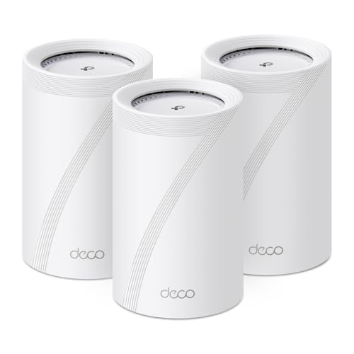 TP-Link Deco BE68 Wi-Fi 7 Mesh WLAN Set(3er Pack) BE14000 Tri-Band, 8 Streams, MLO, 1×10G