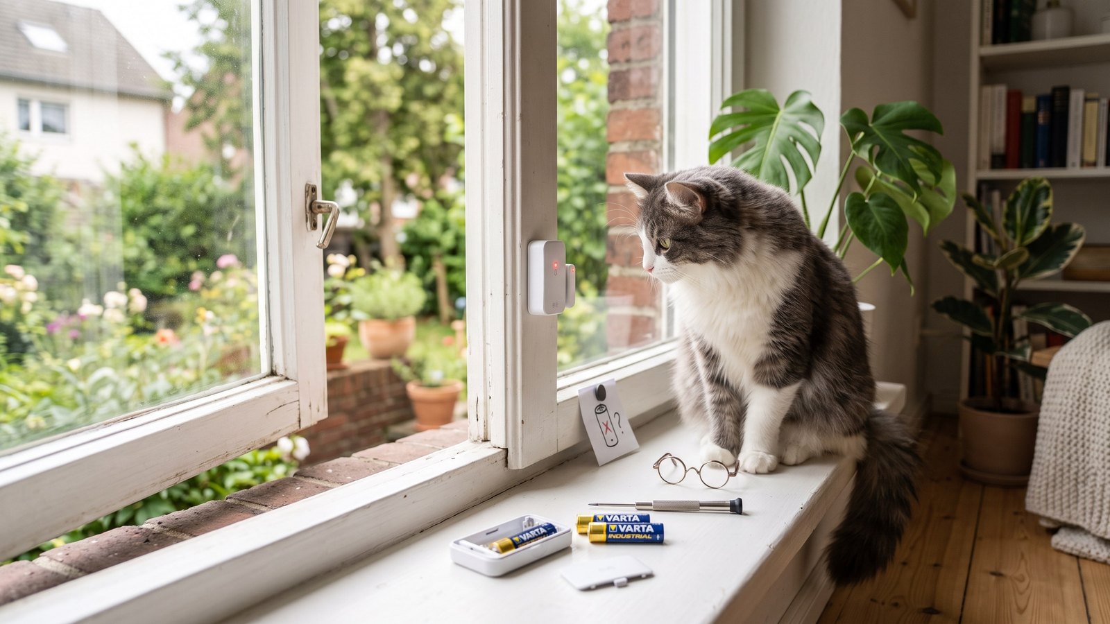 Symbolbild zum Thema Tür-/Fenstersensor: Akku-Warnung und Batteriewechsel richtig angehen