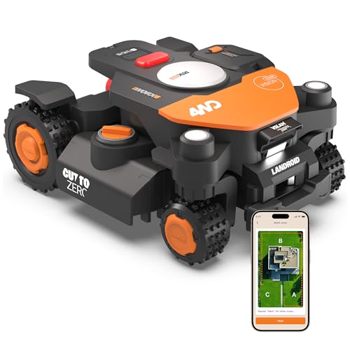 Worx Vision Cloud WR344E, 4WD Mähroboter ohne Begrenzungskabel, 4000 m² | 84% Steigung
