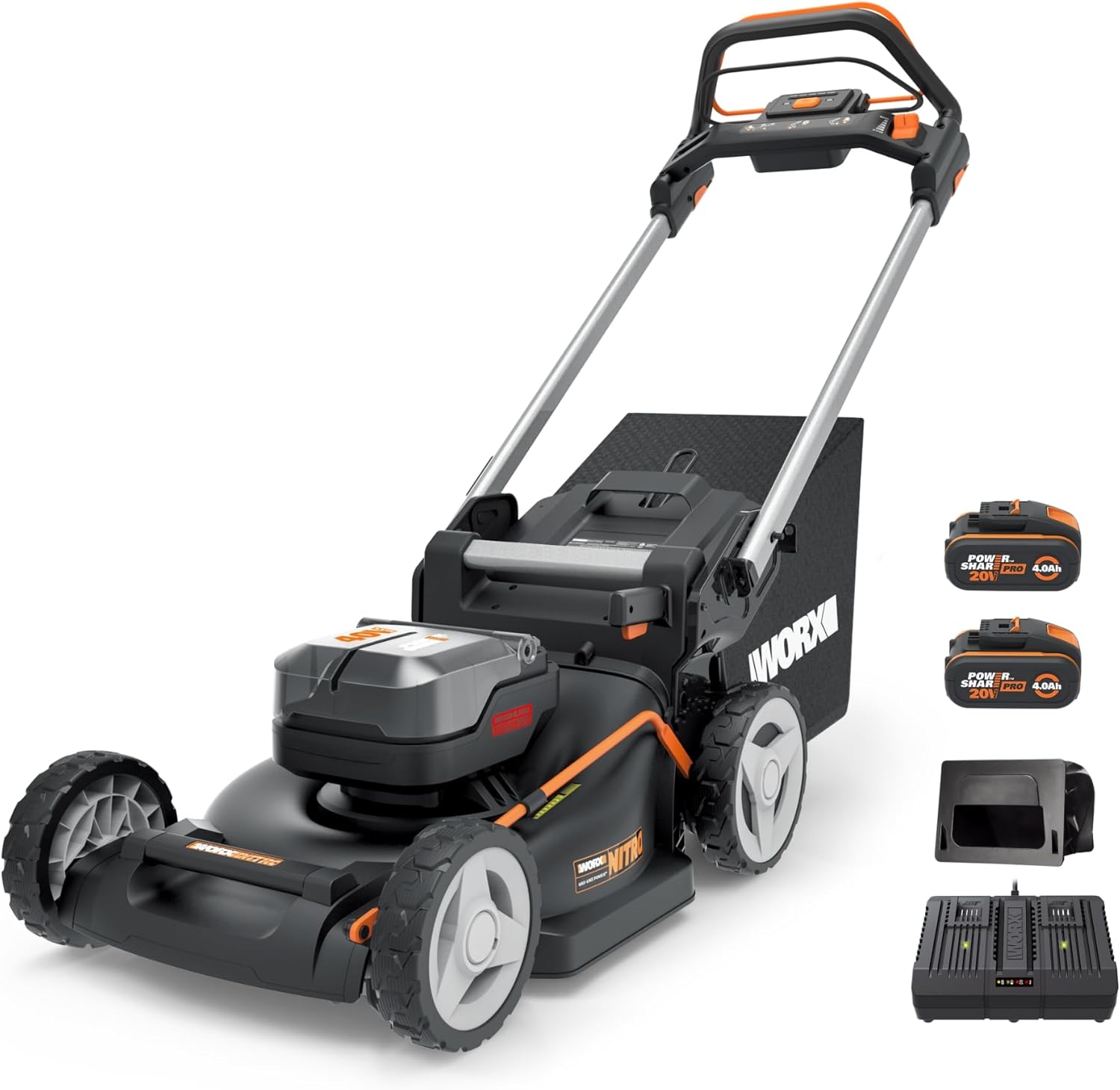 WORX WG749E Akku Rasenmäher 40V (2x20V) mit Akkus