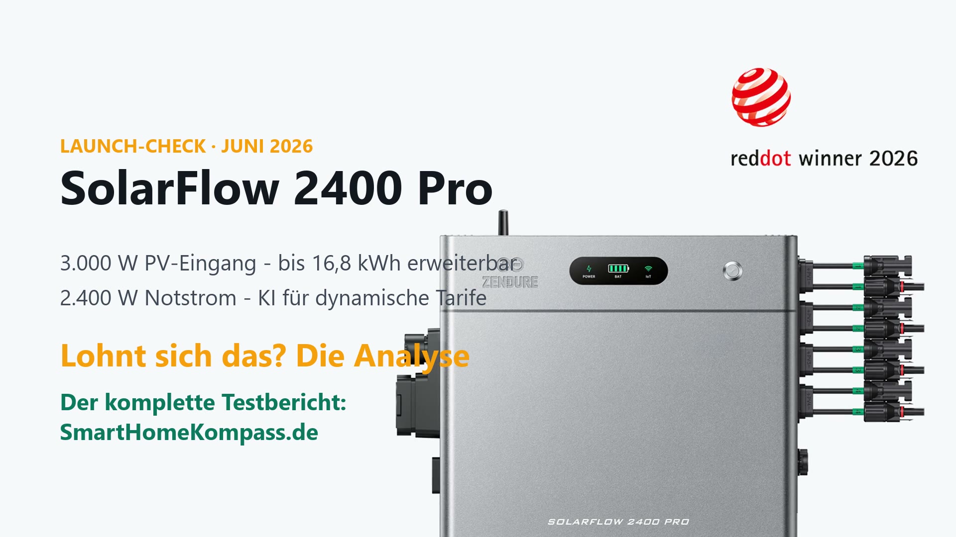 Zendure SolarFlow 2400 Pro Balkonkraftwerk-Speichersystem